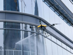 Drone window cleaning